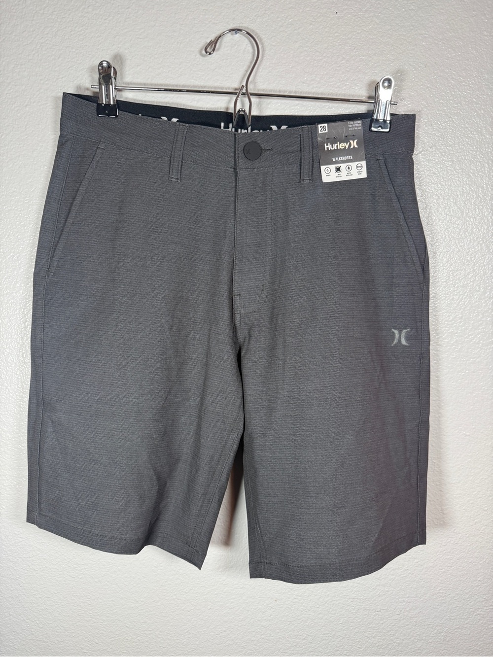NWT Hurley Explore Printed Hybrid Walkshorts Sz 28 Ion Grey Stretch Board Shorts